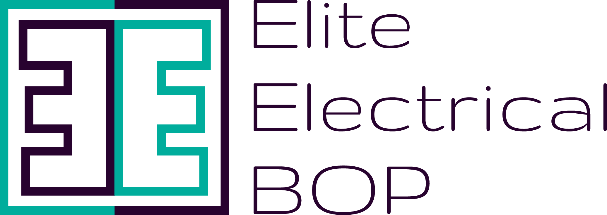 Elite Electrical BOP Logo Teal and White